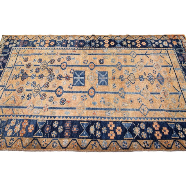 1960s 1960s Vintage Bidjar Brown Handmade Floral Wool Rug For Sale - Image 5 of 8