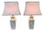Large Cream Ceramic Table Lamps with Relief Peacocks and Fabric Shades, Set of 2 For Sale