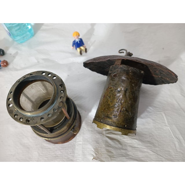 Antique Miners Lamp in Bronze For Sale - Image 3 of 5