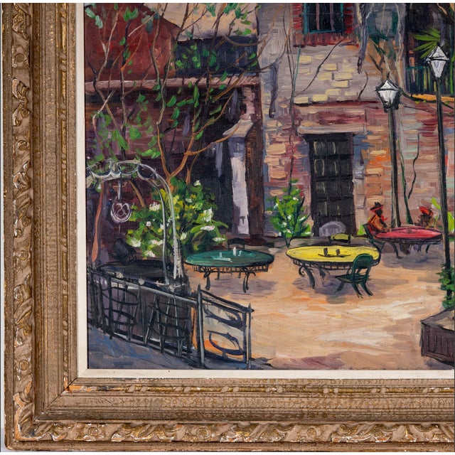 Mid-Century Modern Carl Thorp, Court of Two Sisters New Orleans Oil on Canvas 1928 - 1957 American For Sale - Image 3 of 8