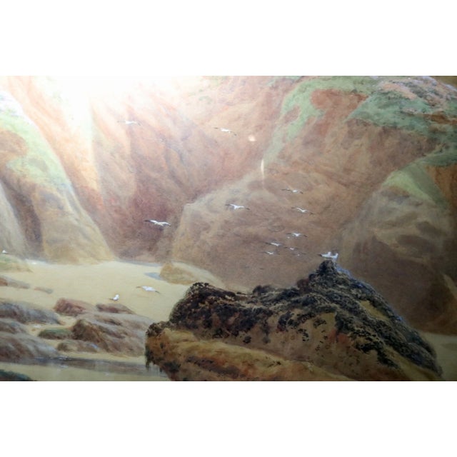 19th Century Antique 1800's Original William E. Croxford Seascape Coast Nautical Painting For Sale - Image 5 of 12