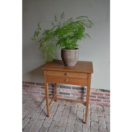 Brown Art Deco Oak Plant Table For Sale - Image 8 of 9