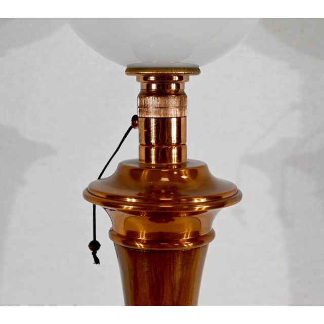 Wood Large Art Deco Table Lamp from Mazda, 1930s For Sale - Image 7 of 18