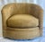 Mid Century style, Swivel Barrel chair upholstered in light brown microsuede. Reminiscent of Milo Baughman's work. Very...