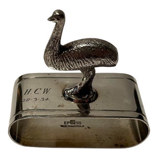 1934 Ostrich Silverplate Napkin Ring For Sale
