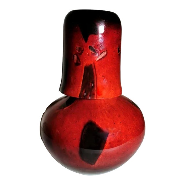 Vintage La Rochère French Night Bottle Blown & “Incamiciato” Glass- 2 Pieces For Sale