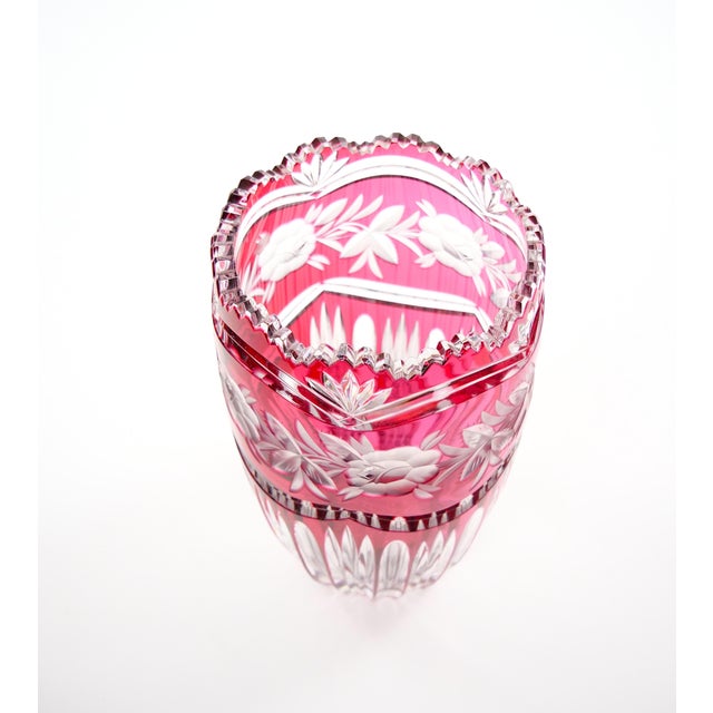 This elegant mid-century decorative vase was made in Belgium in the mid to late 20th century by the renowned Val Saint...