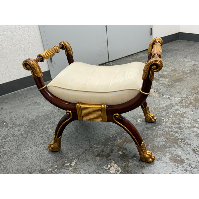 Late 20th Century Maitland-Smith Neoclassical Curule Bench For Sale - Image 5 of 12