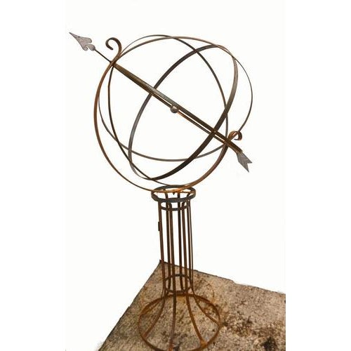Cast Iron Garden Armillary Sphere For Sale - Image 9 of 9