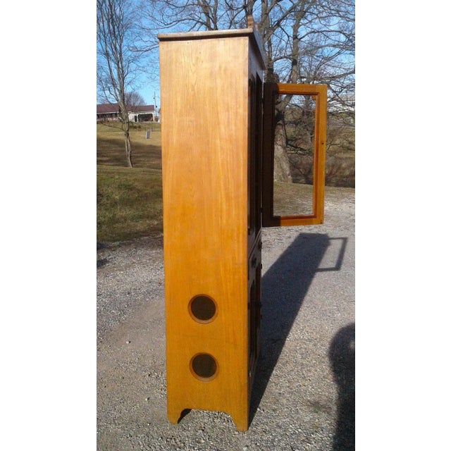 Antique Flat Wall Pie Safe Cupboard Kitchen Pantry Ash Wood 1900s For Sale In Cleveland - Image 6 of 12