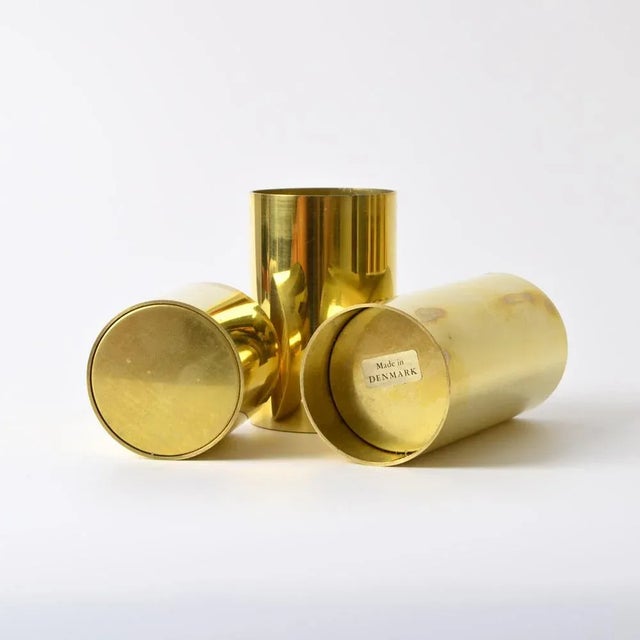 Gold Danish Brass Cylinder Candle Holders, 1970s, Set of 29 For Sale - Image 8 of 9