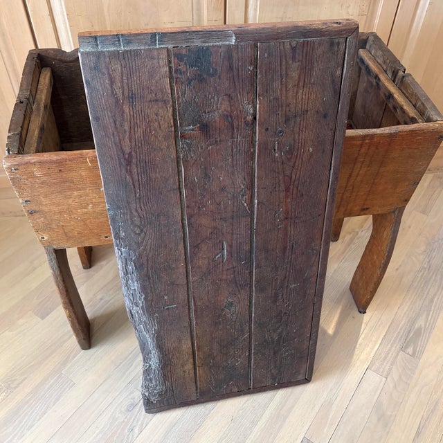 Antique Early American Primitive Pine Wood Dough Box Table Circa 1750 For Sale - Image 10 of 12