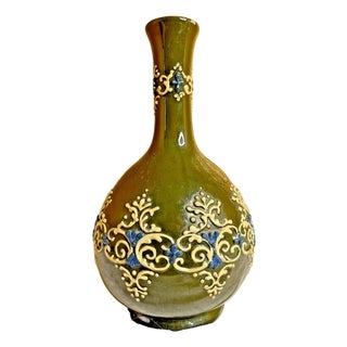 Antique Turn-of-the-Century Weller Pottery "Turada" Art Nouveau Slip-Trail Onion Vase, Unmarked *As Is* For Sale
