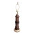 Vintage Turned Wood Column Lamp With Rush Accent 70s For Sale