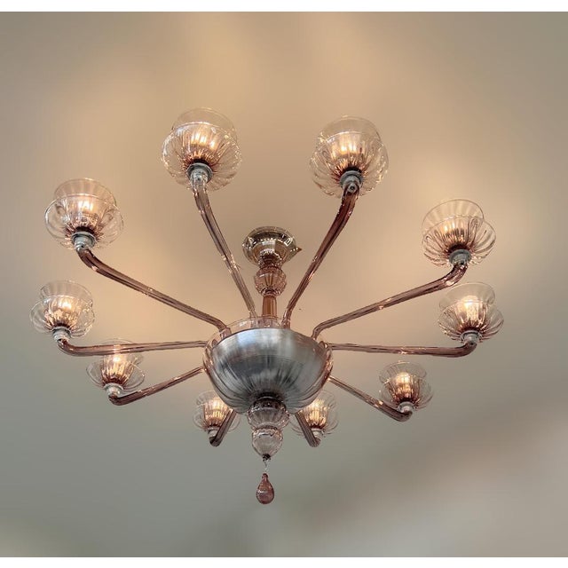 Amethyst 21st Century Amethyst Venetian Chandelier by Fabio LTD For Sale - Image 8 of 9