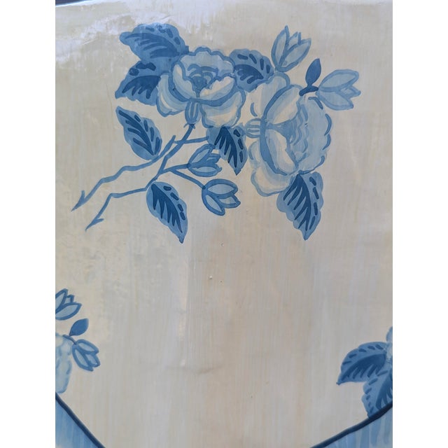 Vintage Trompe Loeil Hand Painted Skirted Side Table For Sale - Image 9 of 16