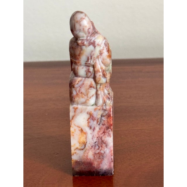 Stone Antique Chinese Shoushan Stone Shoulao Scholar’s Seal, Late Qing–Republic For Sale - Image 7 of 12