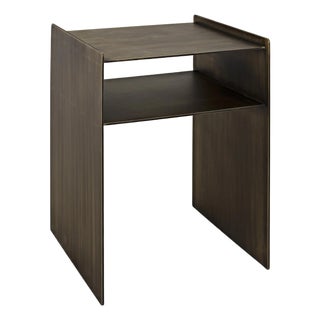 Cyrus Side Table, Aged Brass For Sale
