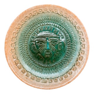 Mid-Century Italian Brutalist Ceramic Wall Platter by SAICIS Keragres Spezzano, 1970s For Sale