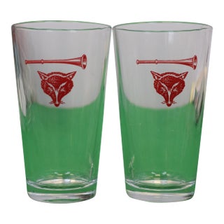 Pair X Myopia Hunt Club Highball Beer Glasses For Sale