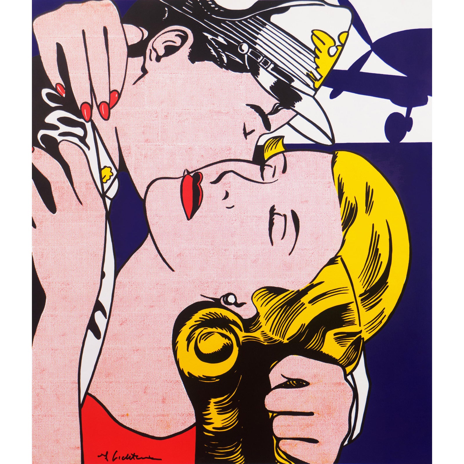 'The Kiss, 1962' After Roy Lichtenstein, 1993; Artist Autographed