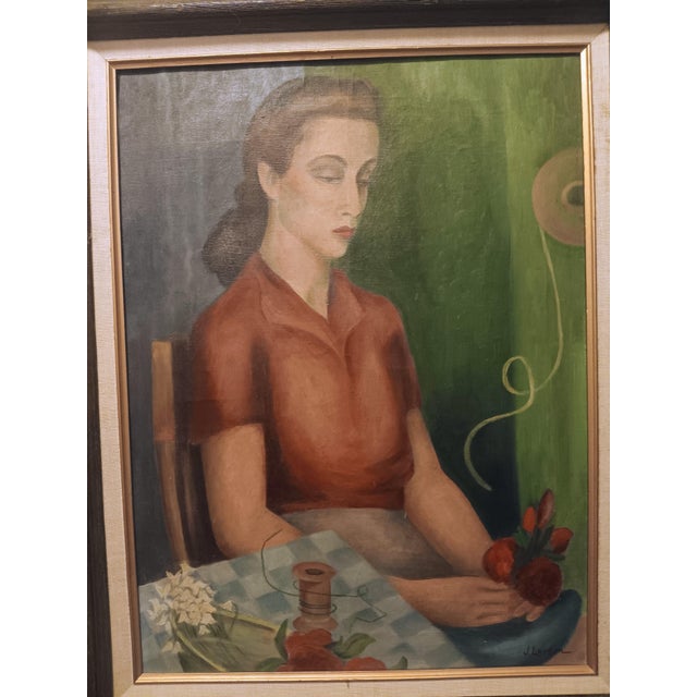 The Blind Florist, original oil on canvas painting by noted artist Jessie Larson The Blind Florist by Jessie Larson Jessie...