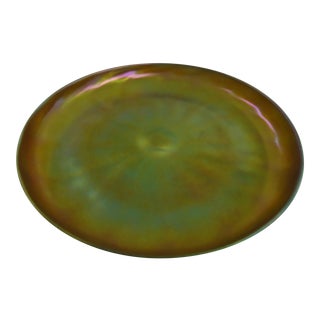 1905 Quezal Art Glass Plate For Sale