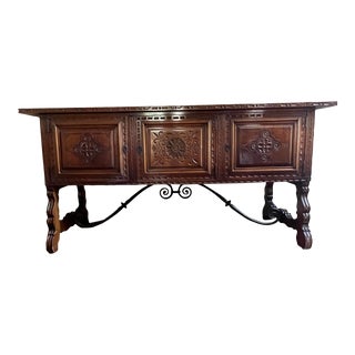 Antique Spanish Wood Sideboard For Sale