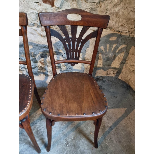 Antique French Bistro Chairs from Thonet, 1920, Set of 4 For Sale - Image 3 of 18