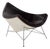 Coconut Armchair in Black Leather by George Nelson for Herman Miller, 1960s For Sale