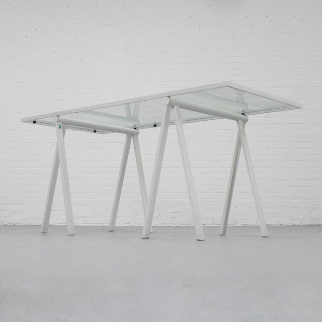 Trestle desk or dining table designed by Rodney Kinsman for the Italian manufacturer Bieffeplast in the 1980s. The design...
