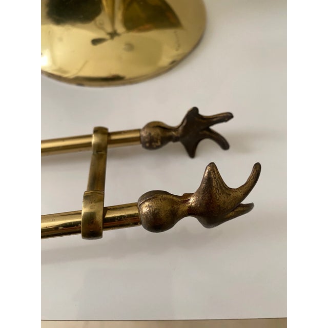 Mid 20th Century British Fireplace Brass Tool Set- Made in England For Sale In Chicago - Image 6 of 9