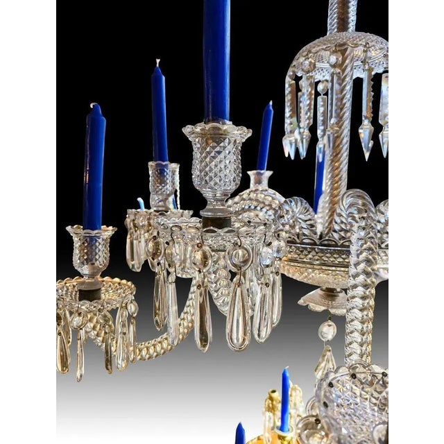 Crystal 12-Arm Chandelier with Finely Decorated with Pearls from Baccarat, 19th Century For Sale - Image 6 of 12