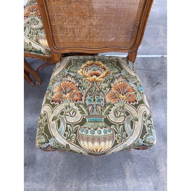 Wood 4 John Widdicomb Cane Back French Country Louis XV Style Dining Chairs For Sale - Image 7 of 11