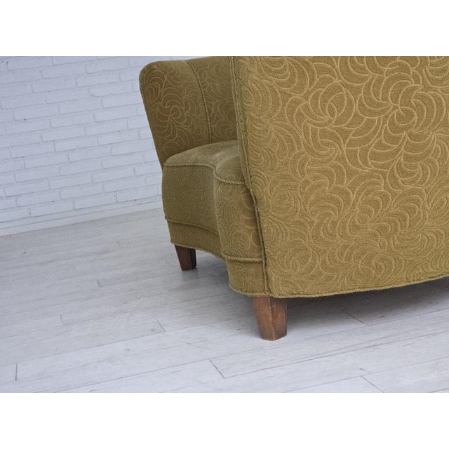 Danish 2-Seater Banana Sofa in Velour and Beech, 1960s For Sale - Image 17 of 18