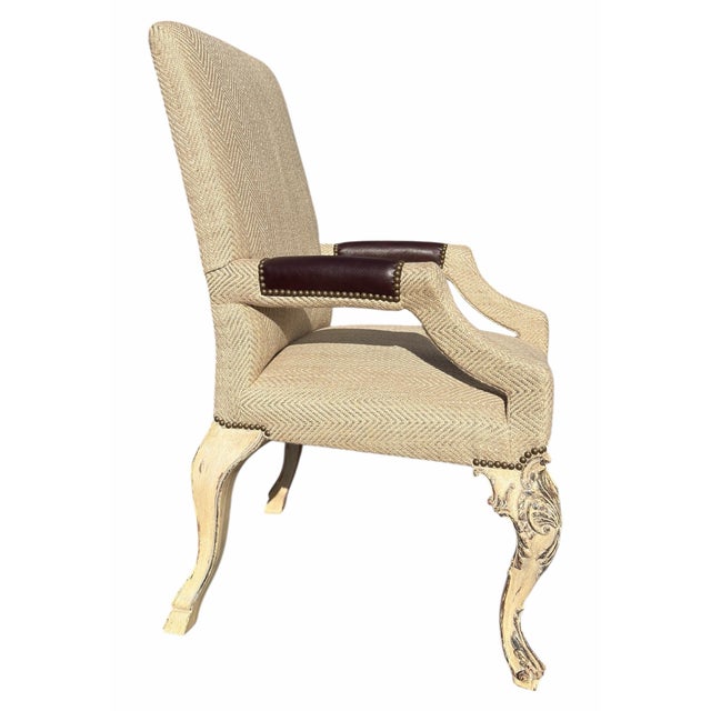 Nancy Corzine Nancy Corzine Rococo Style Painted Giltwood Fauteuil Arm Chair - 1 of 4 For Sale - Image 4 of 5