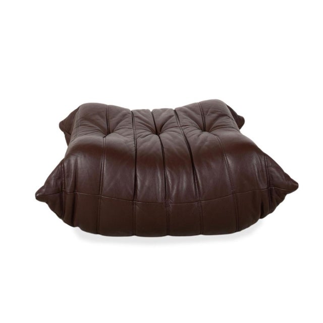 Togo Ottoman in Brown Leather by Michel Ducaroy for Ligne Roset For Sale - Image 13 of 15