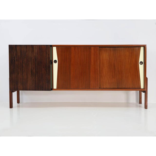 Sideboard with Asymmetrical Details and Sliding Doors from La Permanente Mobili Cantù, Italy, 1950s, in Very Good...
