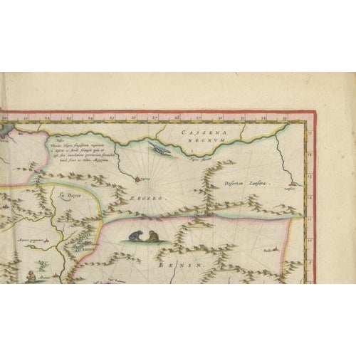 Antique Guinea Map with West Africa from Blaeu, 1642 For Sale - Image 11 of 13