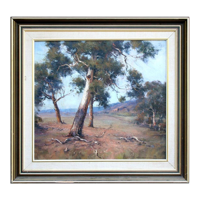 Australian Gum Trees Landscape by John Sharman For Sale