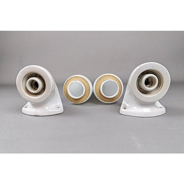Porcelain Bathroom Wall Lights by Sigvard Bernadotte for Ifo, 1950s, Set of 2 For Sale - Image 6 of 14