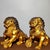 Pair of Large Vintage Gilt Bronze Guardian Lions – Seated Foo Dogs With Brocade Balls For Sale - Image 4 of 9
