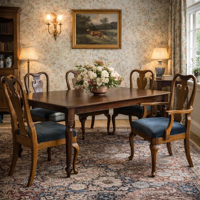 Late 20th Century Set of Six Thomasville Queen Anne Walnut Dining Chairs For Sale - Image 18 of 18