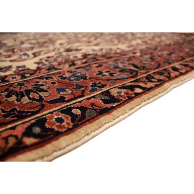 Beige Middle Eastern Hand-Knotted Sarough Rug For Sale - Image 8 of 11