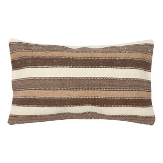14"x24" Handwoven Turkish Kilim Cushion Cover. Rustic Lumbar Pillow Cover For Sale