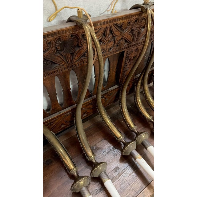 Italian Neoclassical Style 20-Light Brass Chandelier, 1950s For Sale - Image 9 of 10