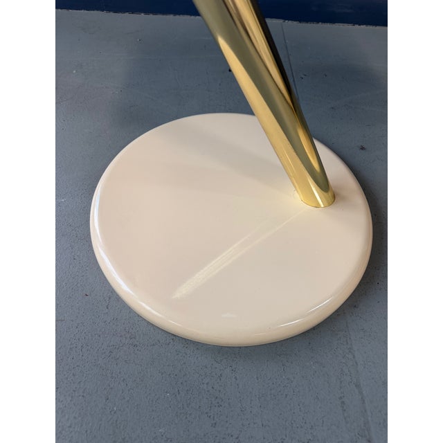 Vintage Pair of Casprini Italian Postmodern Side Tables in Brass, Grey Glass and Lacquer For Sale In Philadelphia - Image 6 of 12