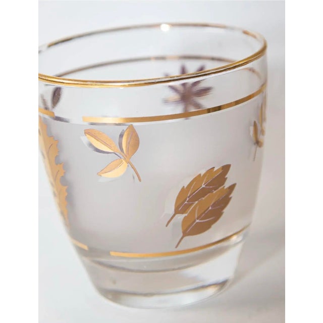 Vintage Libbey Frosted & Golden Foliage Cocktail Glasses Set of 4 For Sale In Cincinnati - Image 6 of 10