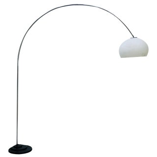 Large Mid-Century Space Age Italian Arched Floor Lamp, 1970s For Sale