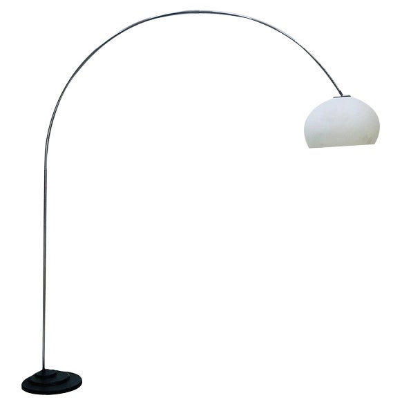 Large Mid-Century Space Age Italian Arched Floor Lamp, 1970s For Sale